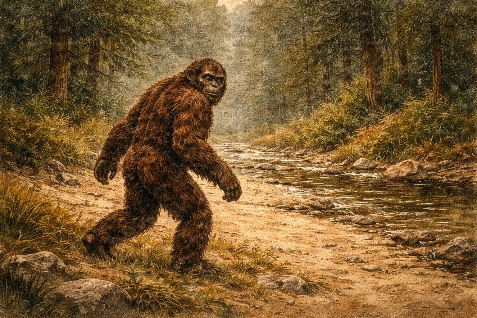 The famous Frame 352 from the Patterson-Gimlin film showing the creature looking back
