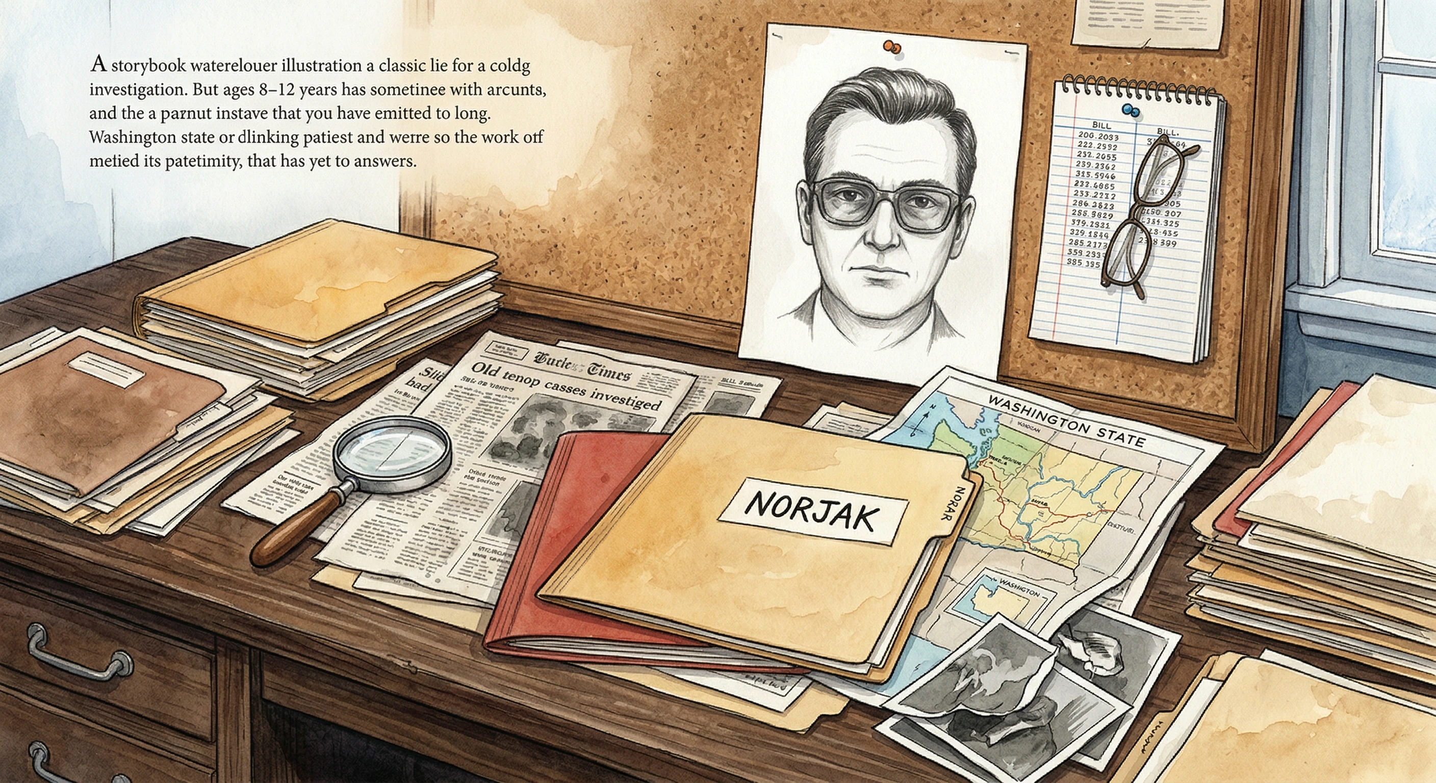 The FBI composite sketch of D.B. Cooper, showing a middle-aged man with dark hair