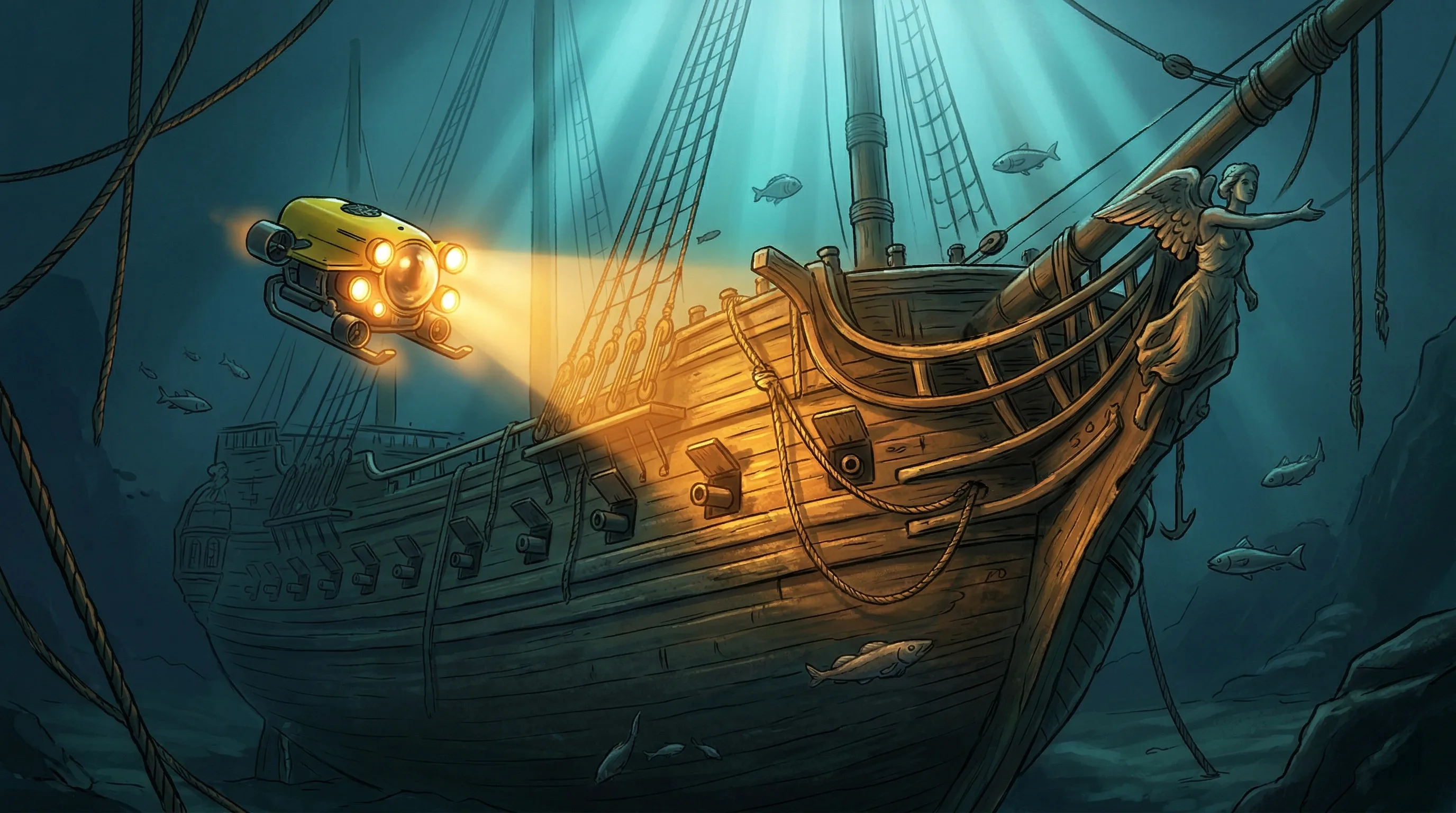 HMS Erebus on the ocean floor, discovered 169 years after she sailed from London