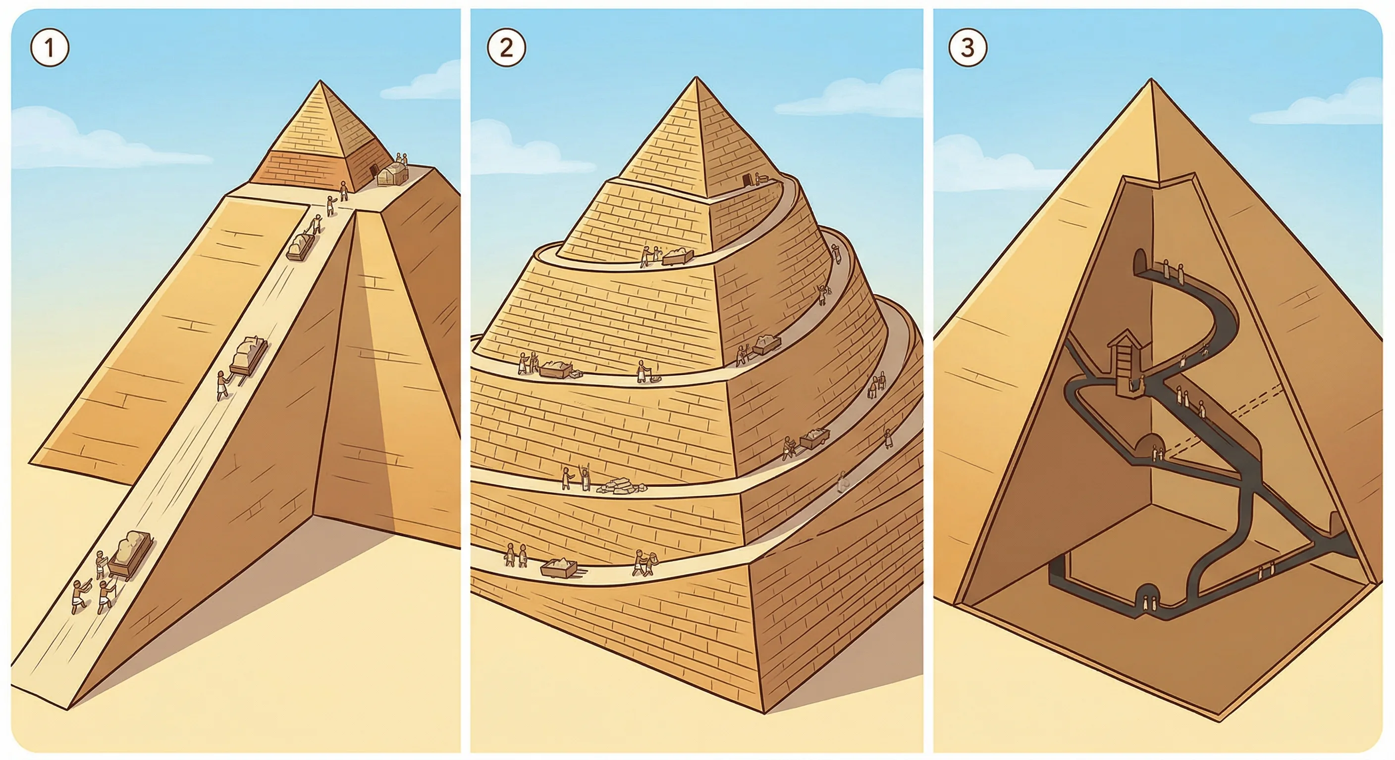 Cutaway illustration of the Great Pyramid showing chambers and the mysterious void discovered in 2017